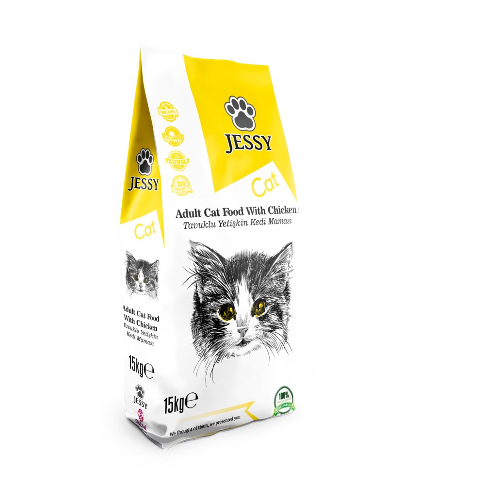 jessy tavuklu yetiskin kedi mamasi 15 kg