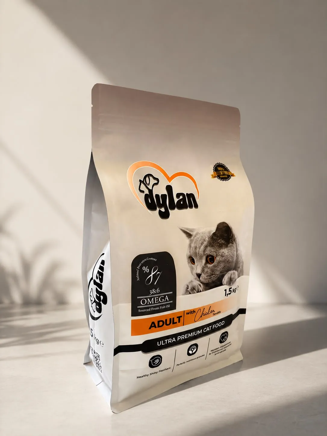 DYLAN YETİŞKİN TAVUKLU KEDİ MAMASI 1,5 KG