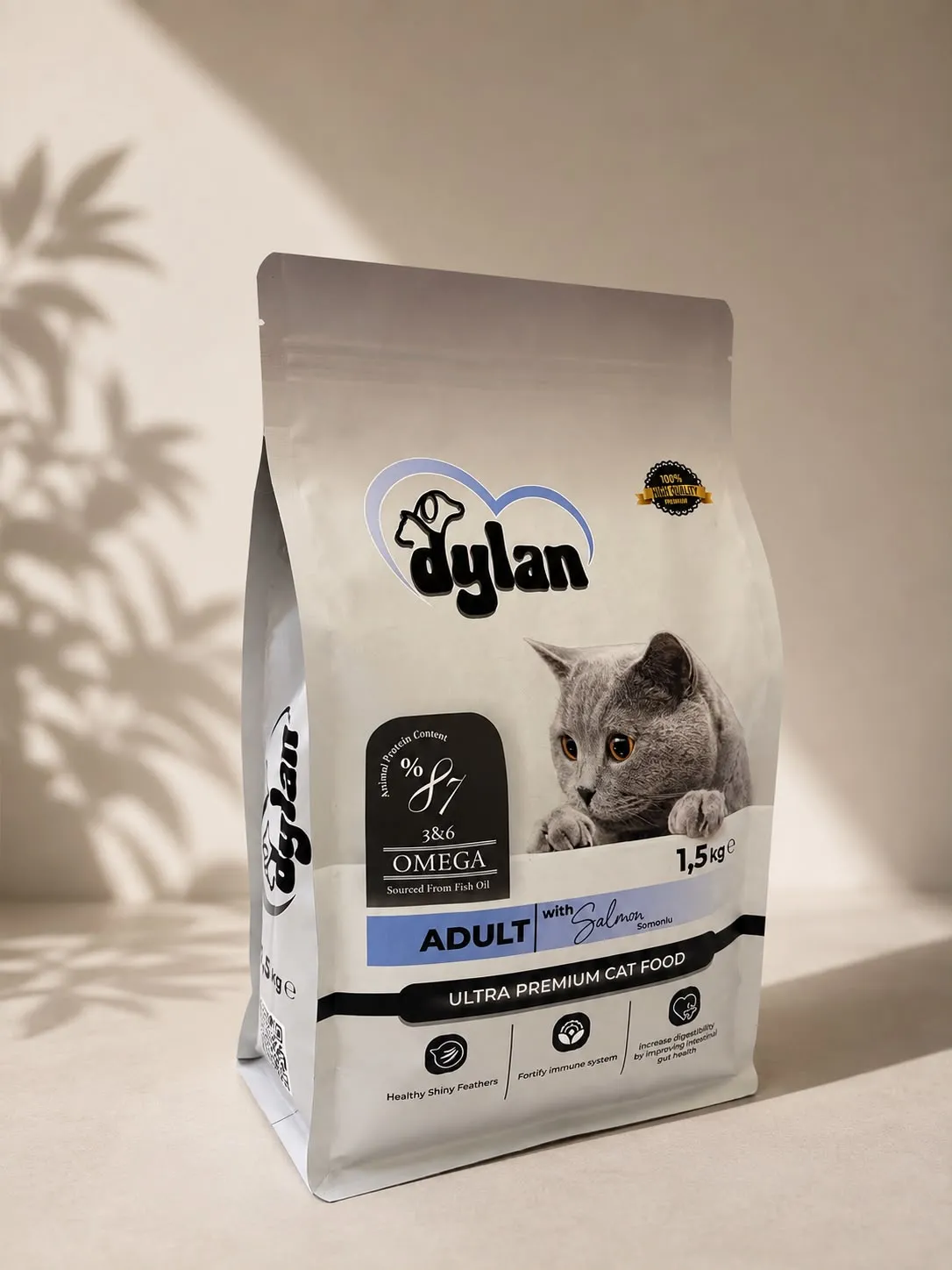 DYLAN YETİŞKİN SOMONLU KEDİ MAMASI 1,5 KG